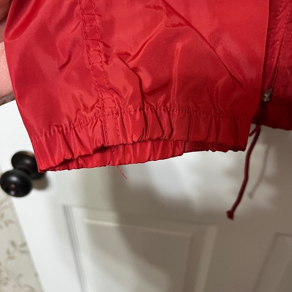 Eddie Bauer Mens Red Nylon Zip Up Windbreaker Jacket Size Medium - Picture 3 of 8